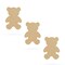 3 Teddy Bears Unfinished Wooden Shapes Craft Cutouts DIY Unpainted 3D Plaques 4 Inches